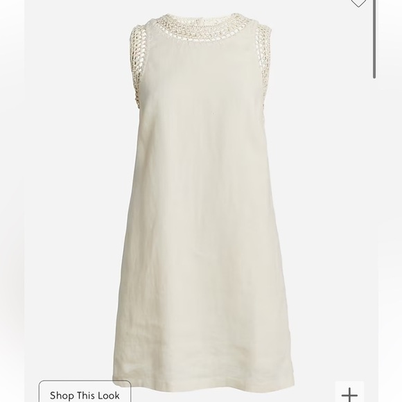 J crew Maxine crochet-trim shift dress in linen - Picture 4 of 6
